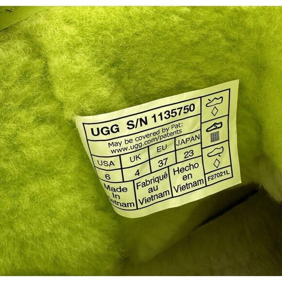 Size 6 Women's UGG Classic Clear Mini Animalia Boots Neon Green Animal Print - Picture 7 of 7